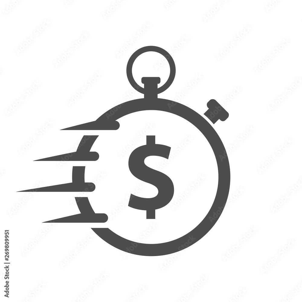 fast stopwatch with dollar sign vector icon set for web and ui design. dollar fast stopwatch flat icons isolated on white background. time is money business concept fast stopwatch with dollar sign vector icon set for web and ui design. dollar fast stopwatch flat icons isolated on white background. time is money business concept