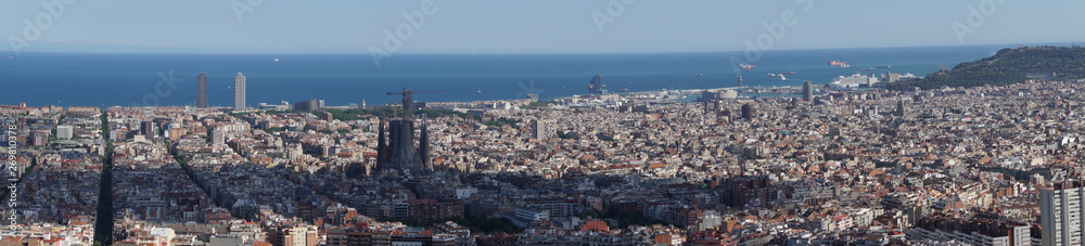 Aerial view of Barcelona from El Carmel Bunkers