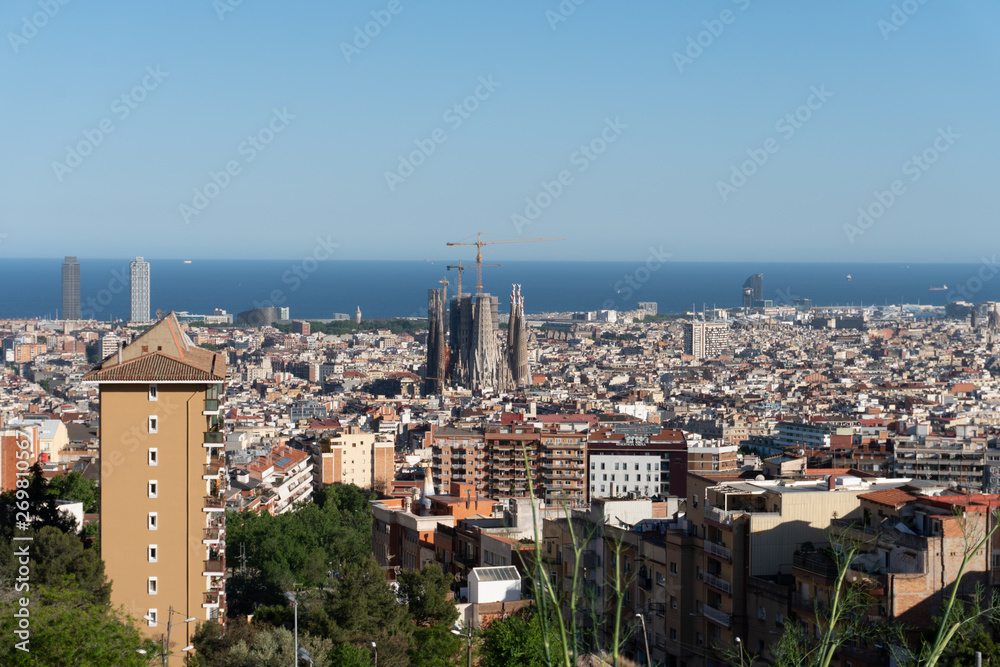Obraz premium Aerial view of Barcelona from El Carmel Bunkers