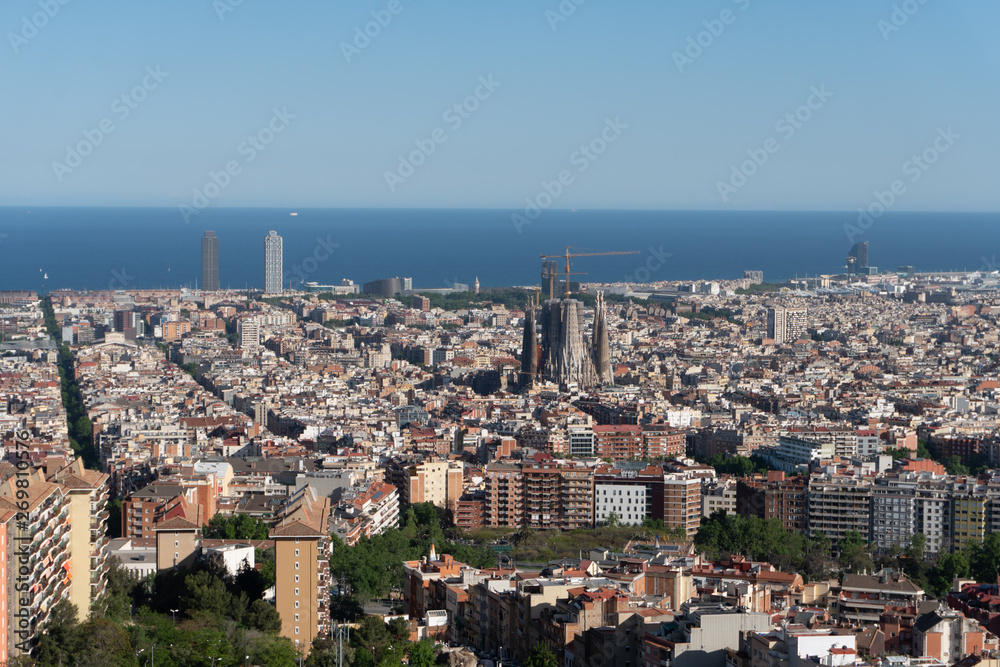Aerial view of Barcelona from El Carmel Bunkers