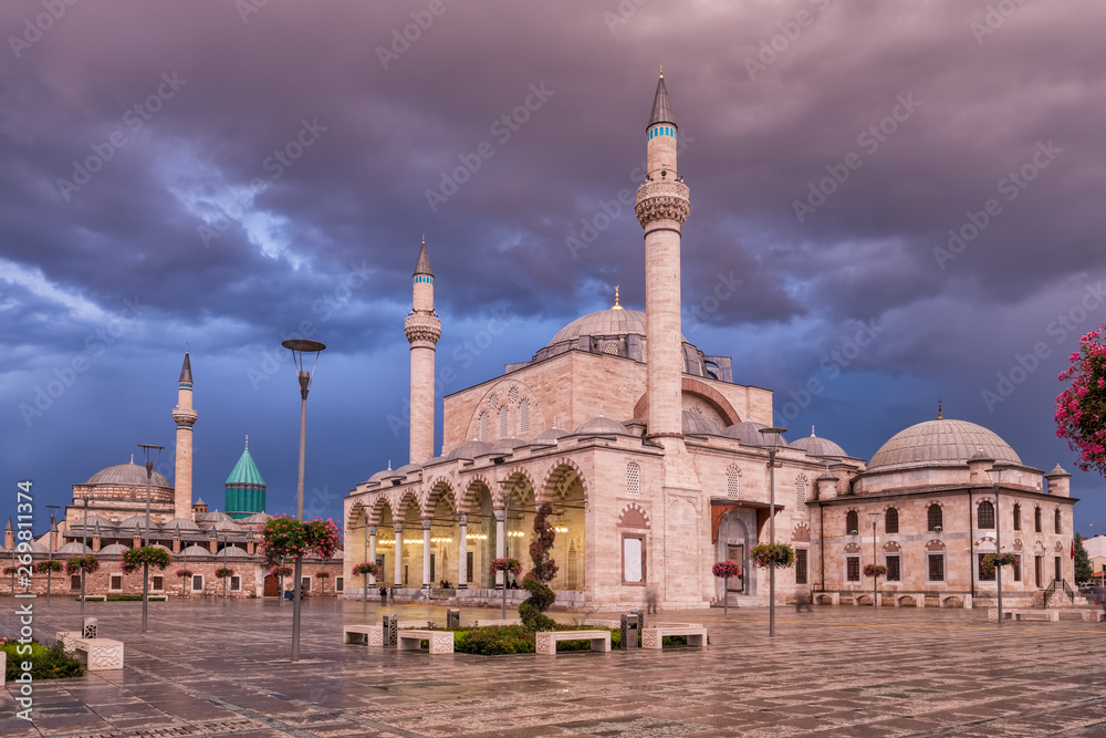 The central square of the old town of Konya, Turkey