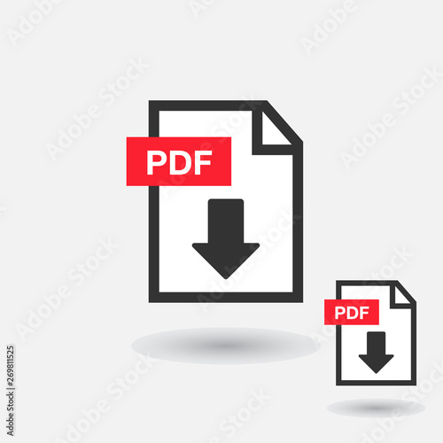 PDF Document icon set. File Icons. PDF file download icon