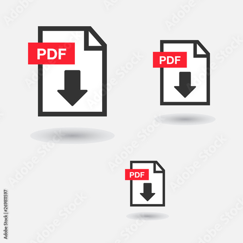 PDF Icon paper file. File Icons. Document icon set