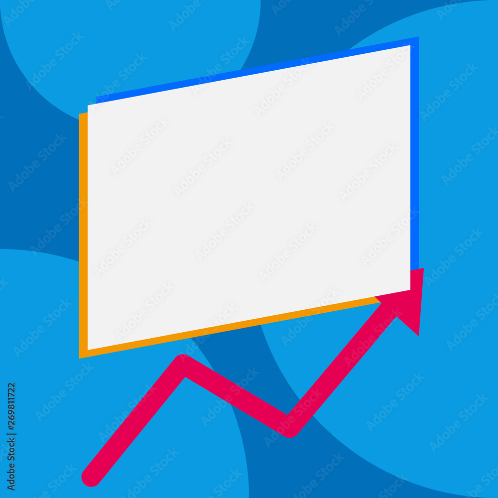 One blank rectangle above another arrow zigzag upwards increasing sale One blank rectangle above another arrow zigzag upwards increasing sale