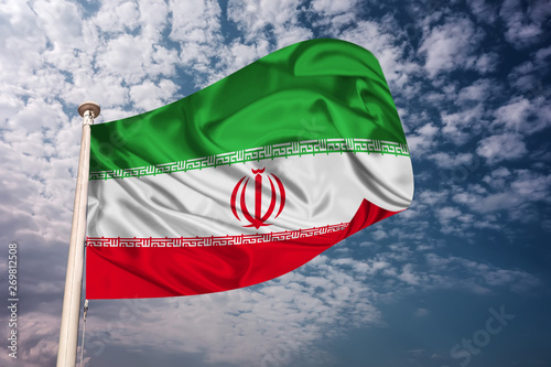 Iran flag waving in the wind