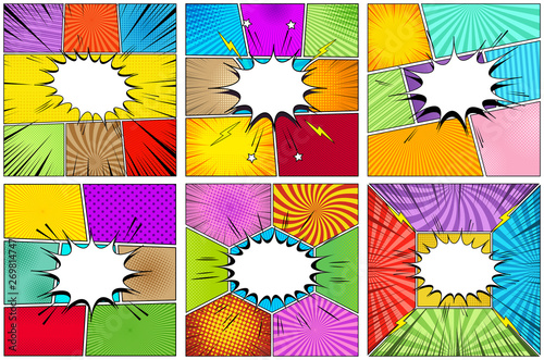 Comic page backgrounds composition