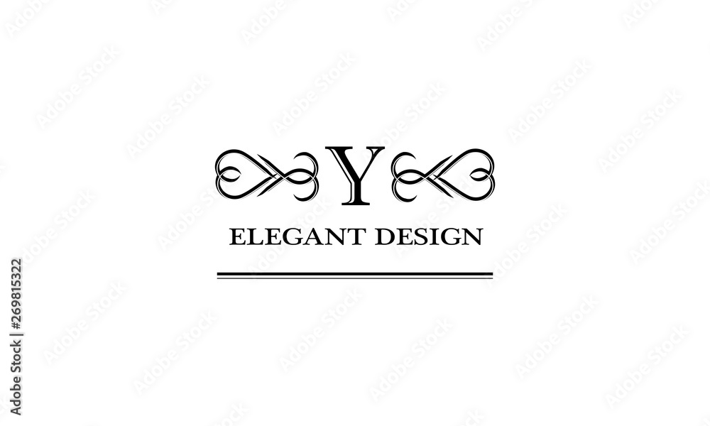 Magnificent brand with calligraphy letter. Branding styles of classic style. Vector illustration.