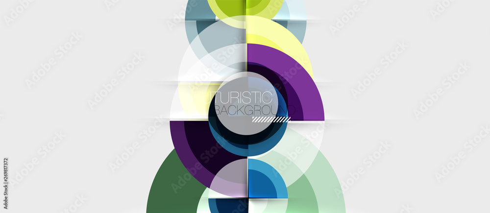 Fototapeta premium Geometric design abstract background - circles