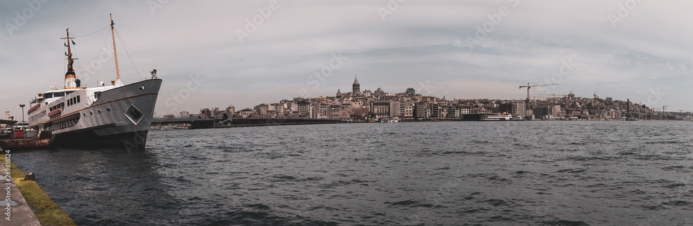 Naklejka premium Western part of Istanbul Panorama during afternoon