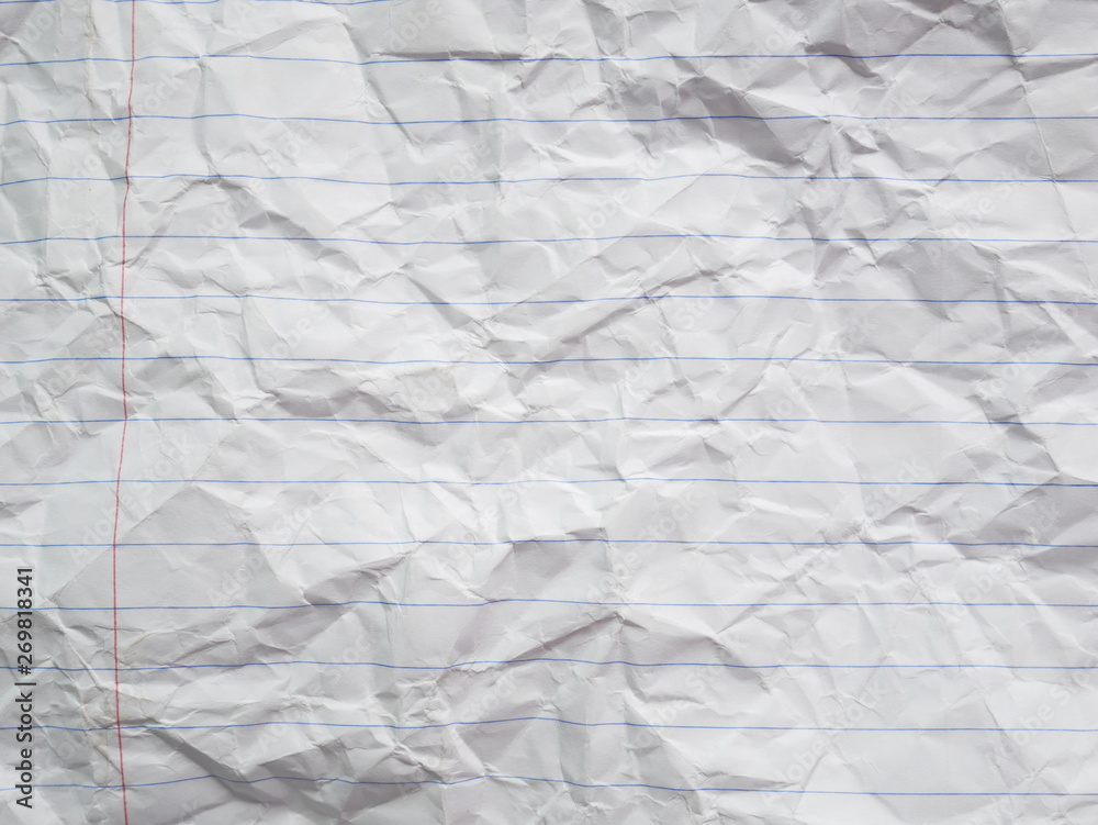 Fototapeta premium crumpled white paper background, old letter texture