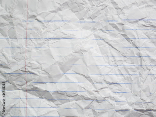 crumpled white paper background, old letter texture