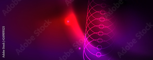 Shiny glowing design background, neon style lines, technology concept, vector © antishock