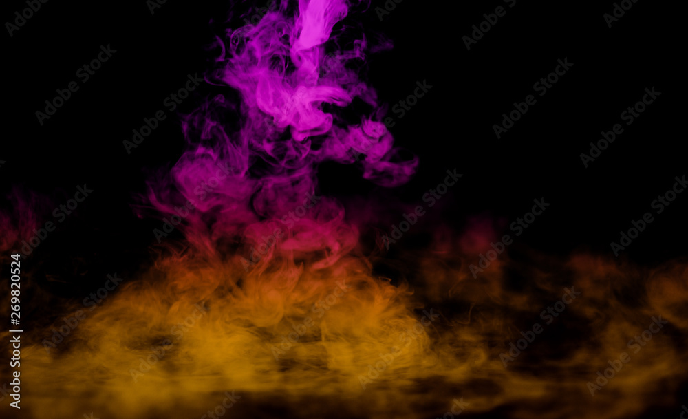 Fototapeta premium Full color Abstract fog or smoke move on black color background