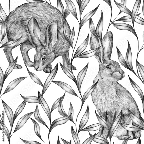 Canvas Print Beautiful vintage seamless pattern