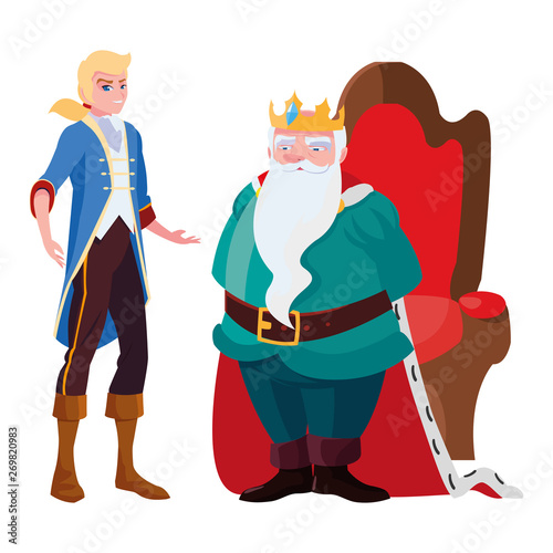 prince charming with king on throne characters