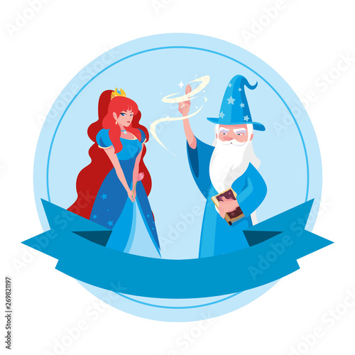 beautiful princess with wizard of tales characters