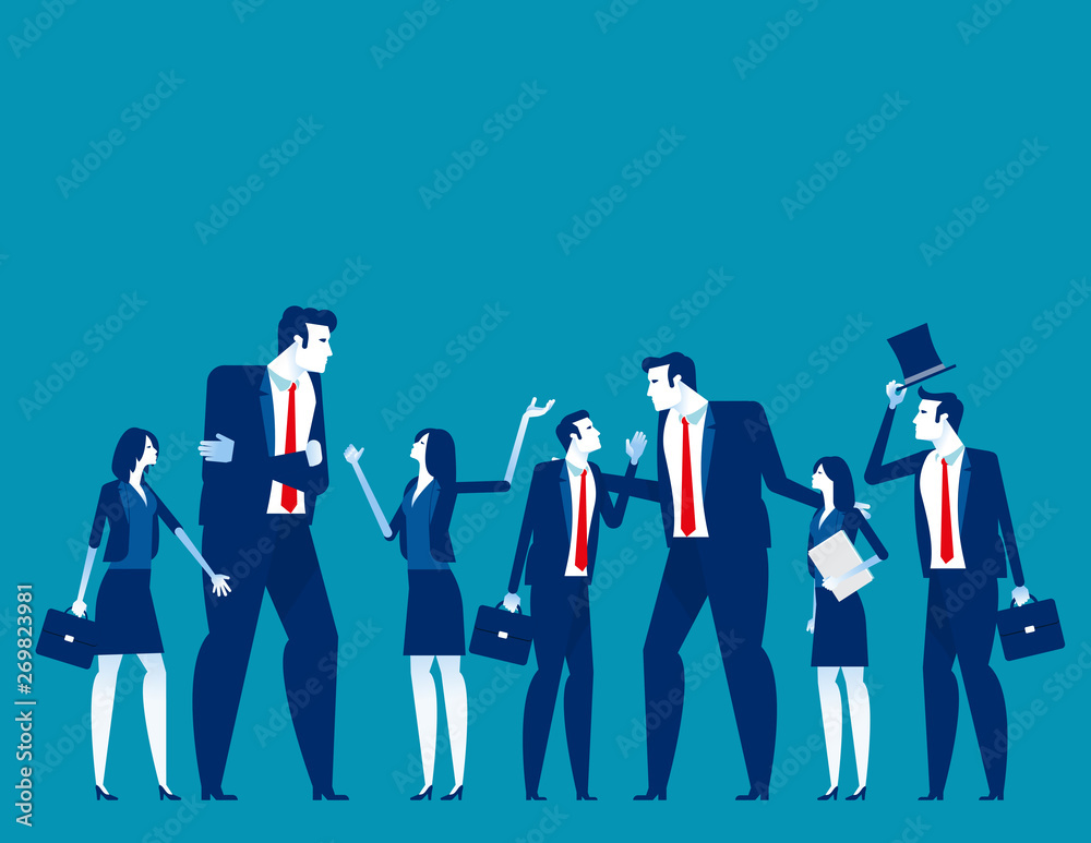 Fototapeta premium Business team talk and consult. Concept business vector illustration, Teamwork, Planning.