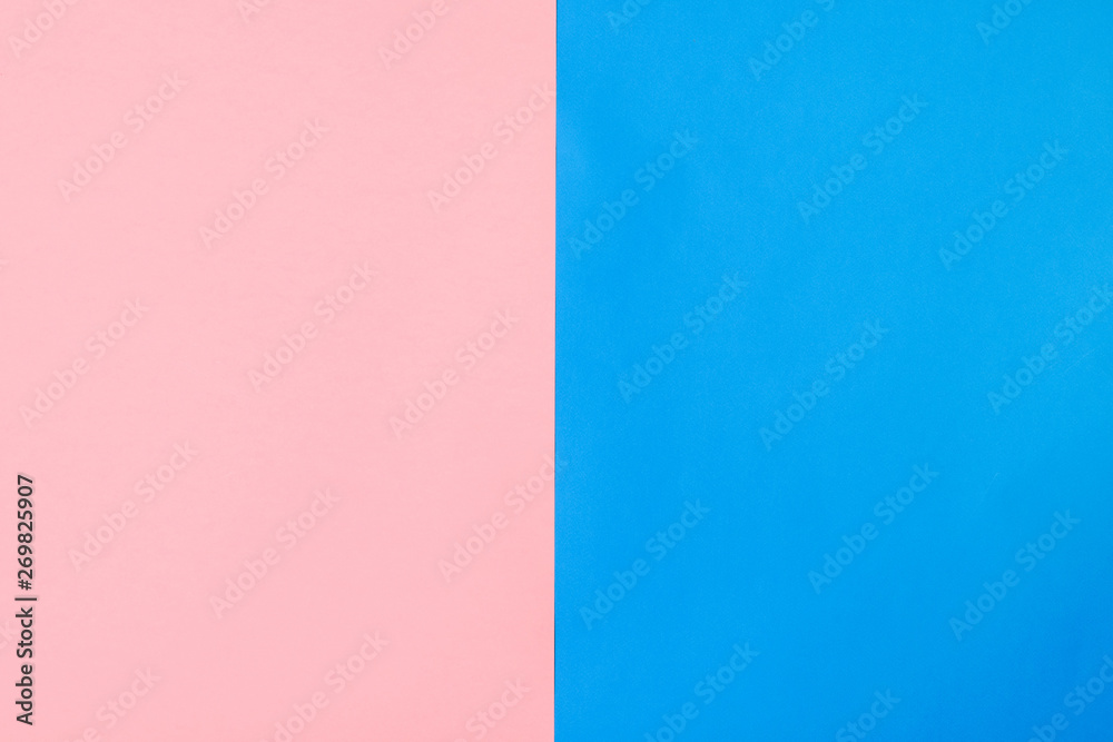 Background of vertically arranged sheets of pink and blue paper. Flat style.