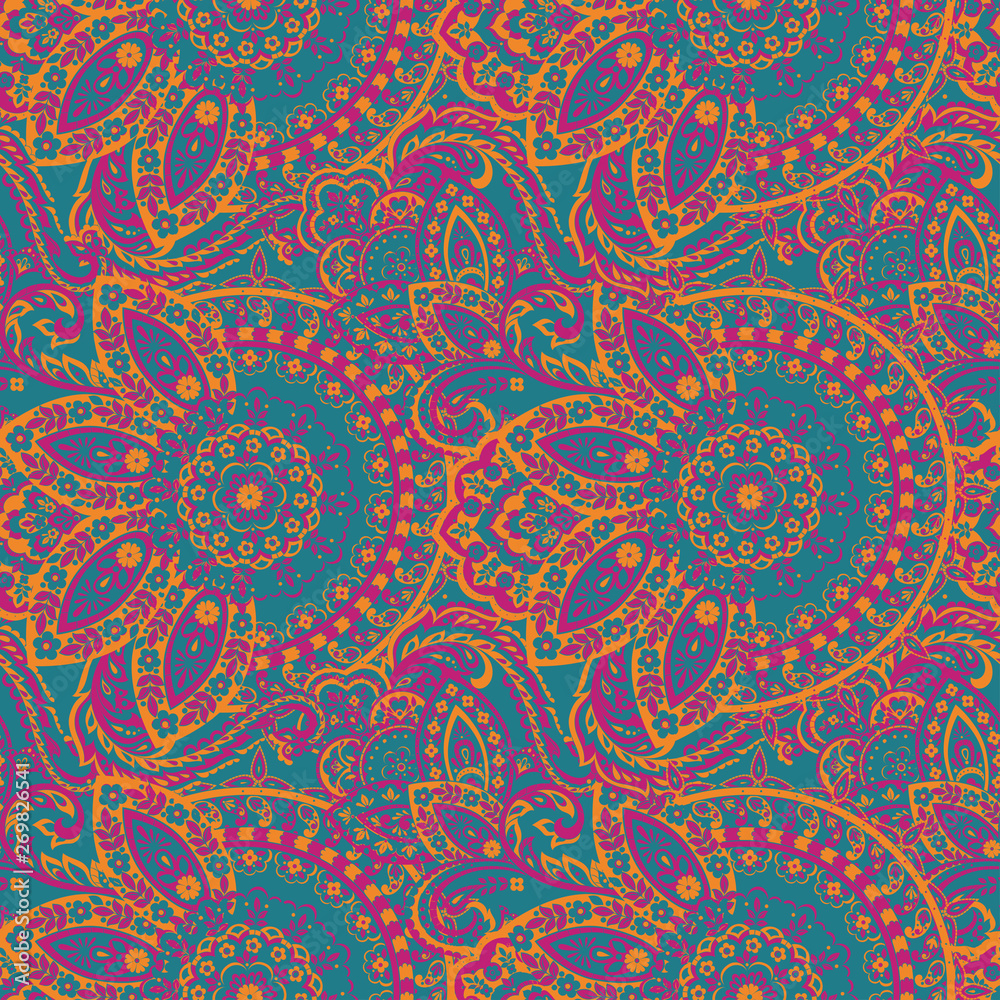 Floral seamless paisley pattern