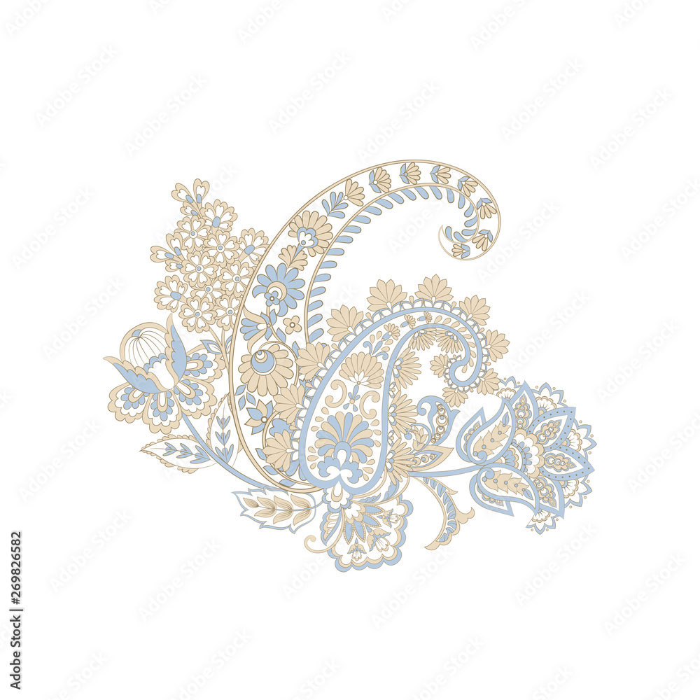 Vector Paisley pattern in indian style