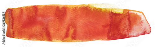Fotografía watercolor stain background red orange on textured paper on a white background