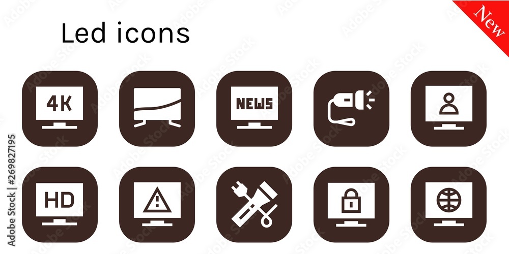 led icon set led icon set