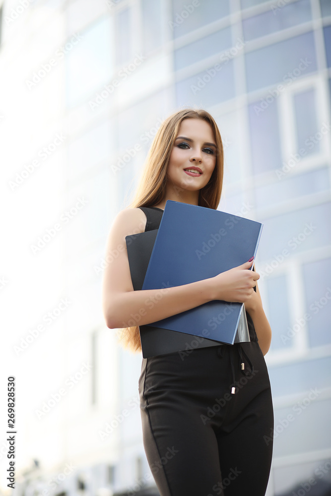 Girl with documents at a business meeting Girl with documents at a business meeting