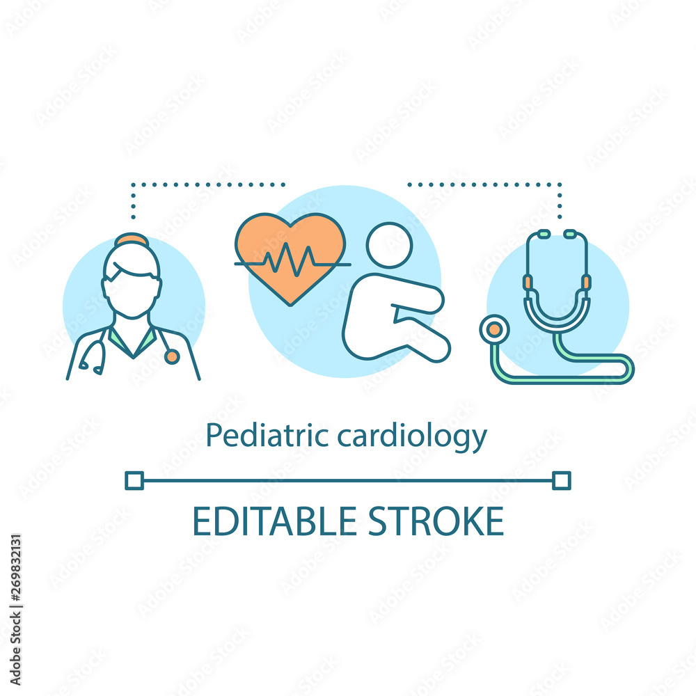 Pediatric cardiology concept icon