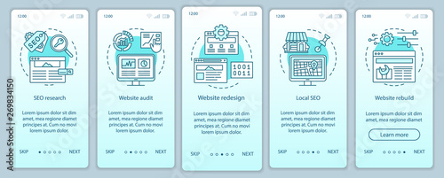 Web consulting onboarding mobile app page screen vector template