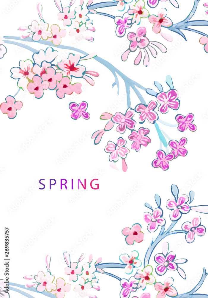 Elegant beautiful colorful floral illustration