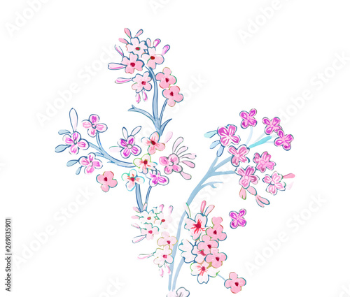 Elegant beautiful colorful floral illustration