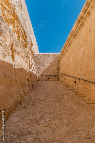 Narrow path and steps at Fort St. Angelo  Malta
