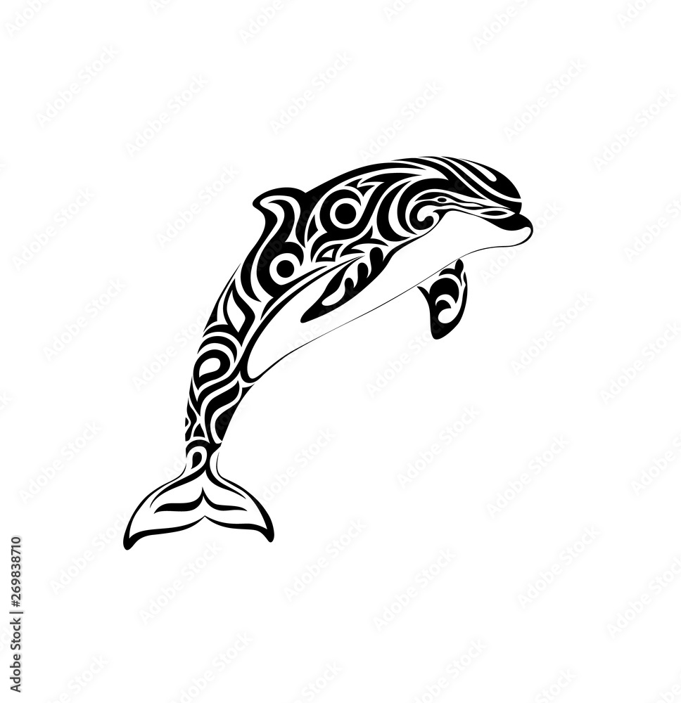 dolphin tattoo on the lower back