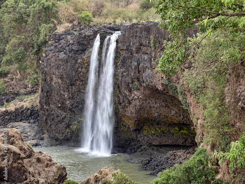 Waterfall at the source of blue nile in the dry season  Ethiopia