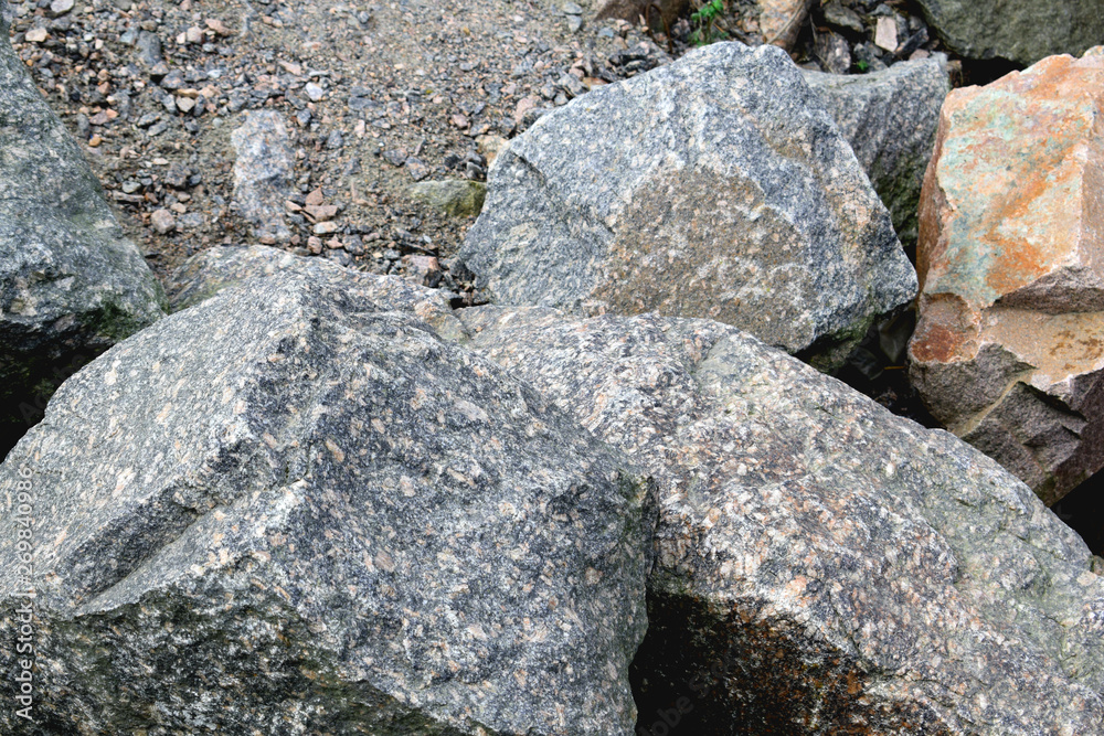 stones on the sea coast of the beach