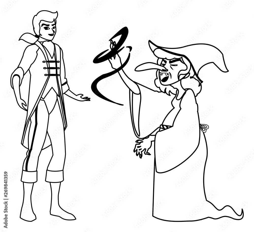 Obraz premium prince charming and witch of tales character