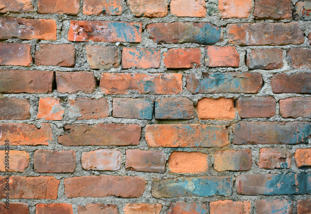 old red brick wall background