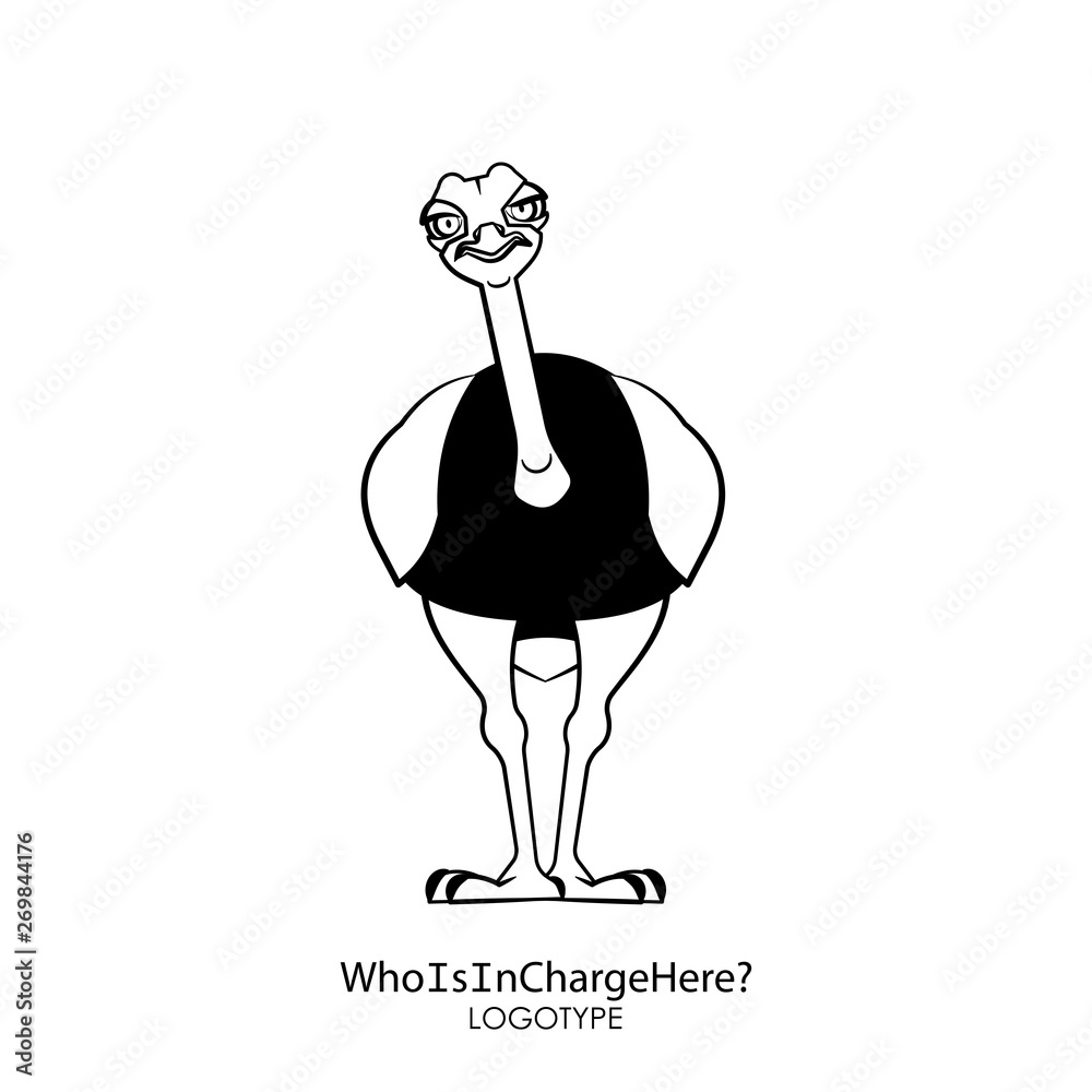 Vecteur Stock Cartoon Character Of The South African Ostrich A Funny 