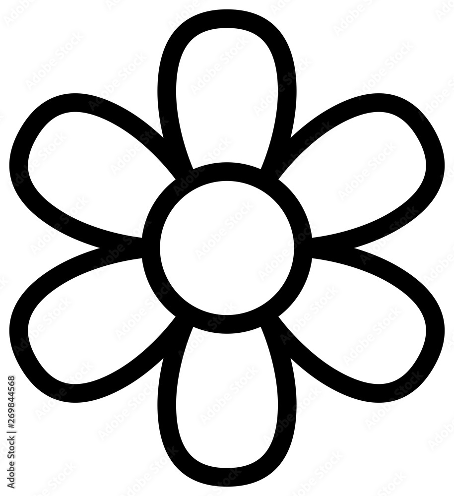 Flower black and white icon. Vector outline illustration. Flower black and white icon. Vector outline illustration.