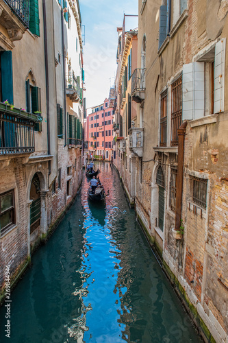 Venice  city of Italy. View of the canal  the Venetian landscape with boats and gondolas