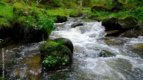 waterfall in athe vallye thurytal, austria, slow motion photo