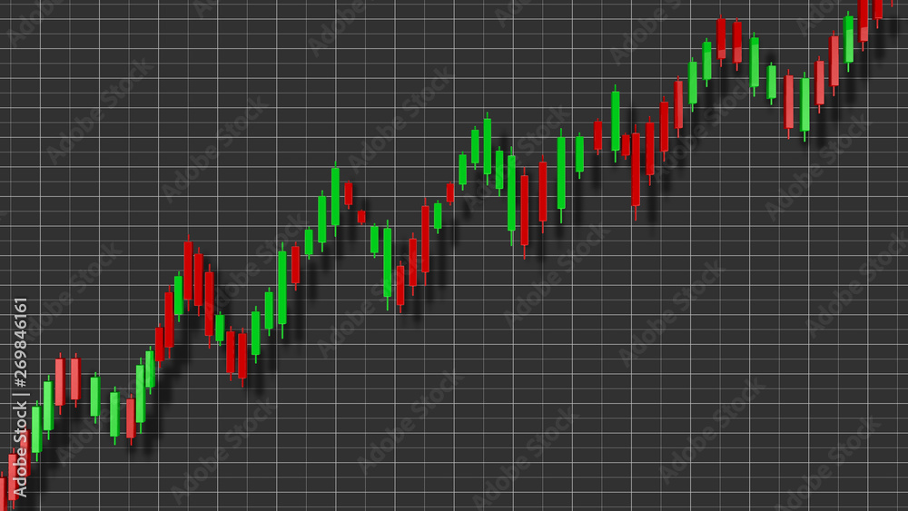 Uptrend Stock Chart 3D Illustration Uptrend Stock Chart 3D Illustration