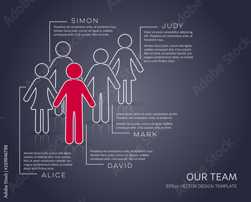 Vector infographic our team company presentation modern template