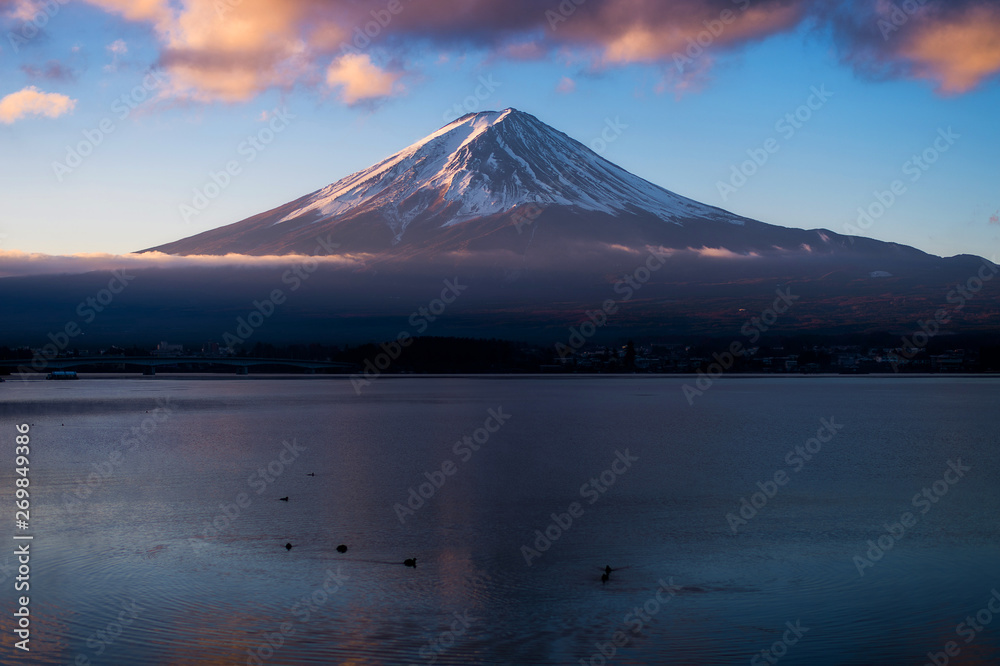 Mount Fuji reflected in Lake Kawaguchiko