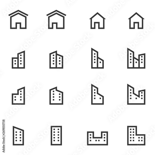 building icon set , real estate logo construction , house symbol sign vector illustration