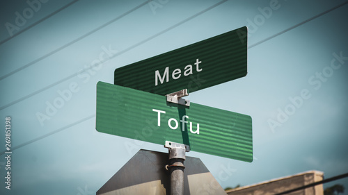 Street Sign to Tofu versus Meat