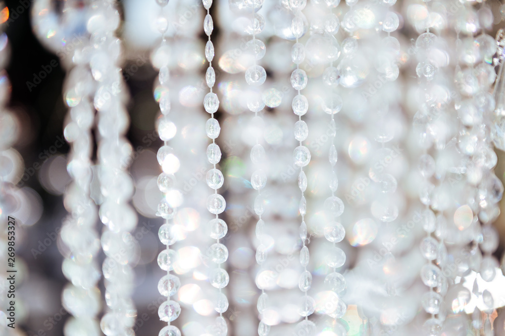 Chrystal chandelier close-up. Glamour background with copy space Chrystal chandelier close-up. Glamour background with copy space