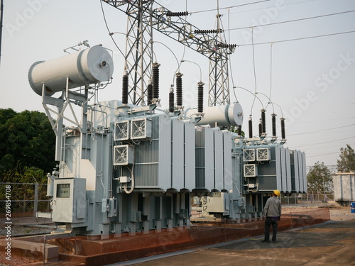 Maintenance Power Transformer in  High Voltage Electrical Outdoor Substation photo