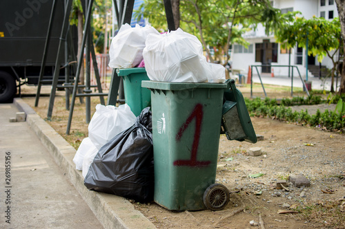 Full bins on street