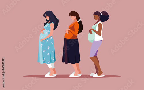 group of pregnant women avatar character
